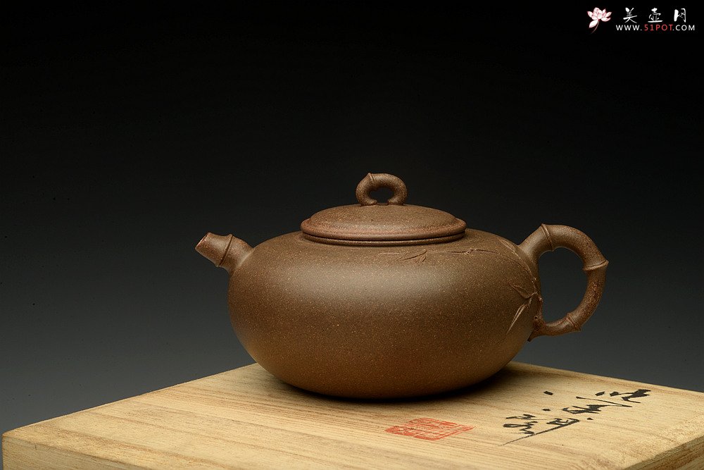 紫砂壶图片：实力派潘丹初 优质青段 国画入壶 秀雅文气 全手原创福竹o(∩_∩)o  - 美壶网