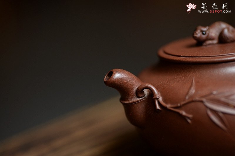 紫砂壶图片：大口实用 憨厚可人 全手竹趣 创意花货 - 美壶网