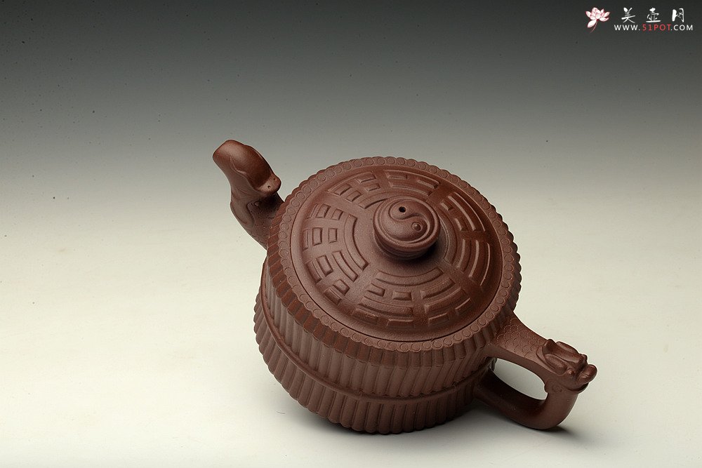紫砂壶图片：传统经典  大亨八卦龙头一捆竹  于一器之中 盛载天下乾坤... - 美壶网
