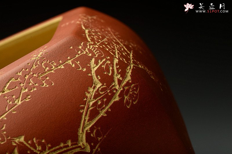 紫砂壶图片：陆轶舟精品代表作 全手六方水洗  刀法精炼层次分明 - 美壶网