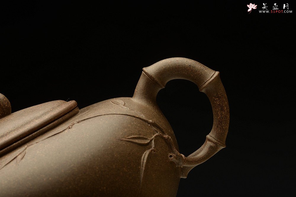 紫砂壶图片：实力派潘丹初 优质青段 国画入壶 秀雅文气 全手原创福竹o(∩_∩)o  - 美壶网