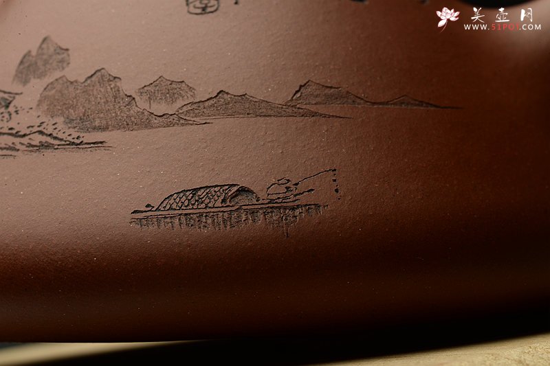 紫砂壶图片：通景山水之子冶石瓢 且品一壶山水 - 美壶网