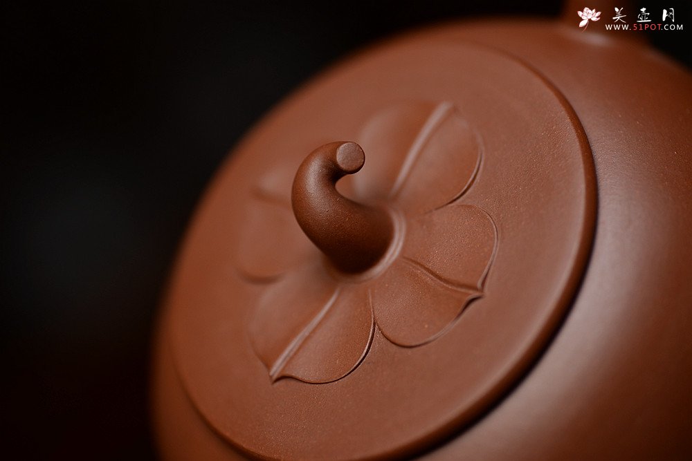 紫砂壶图片：曲峰原创作品 全手柿意 事事如意 精品花货 - 美壶网