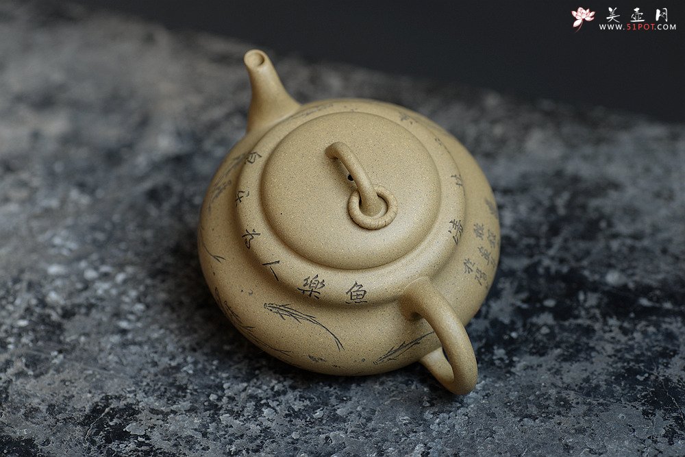 紫砂壶图片：鱼乐人亦乐,泉清心共清 全手葫芦 - 美壶网