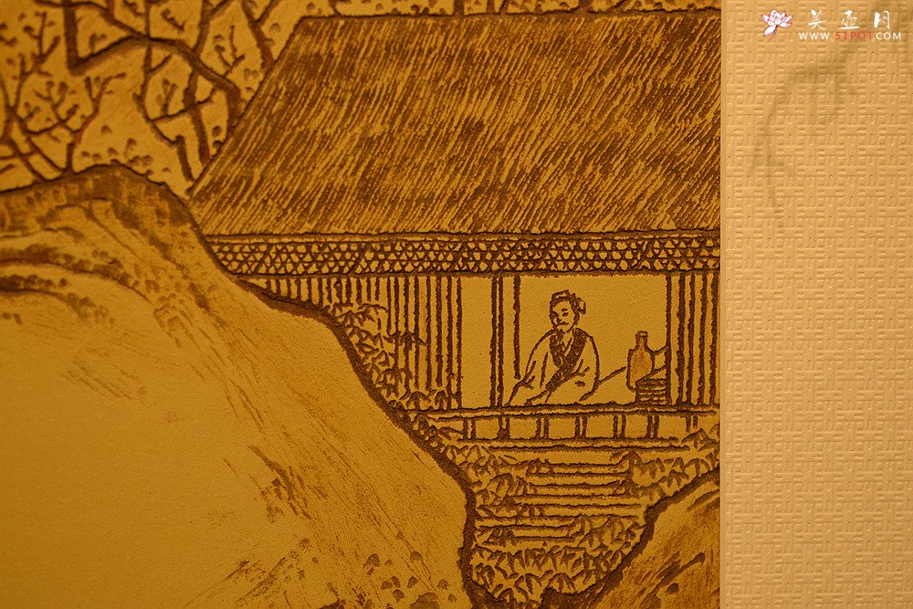 紫砂壶图片：张听刚新意装饰 山水壁画 韵味十足 - 美壶网