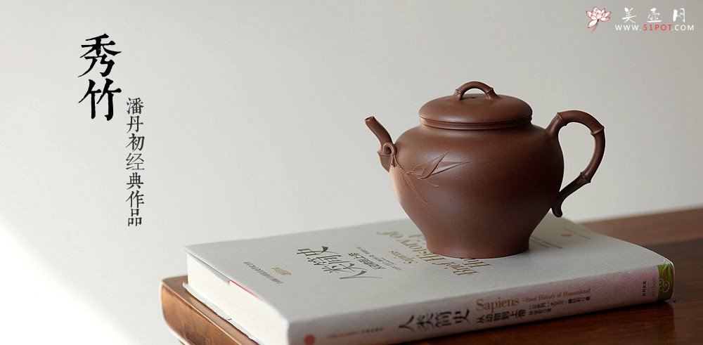 紫砂壶图片：潘丹初原创‘秀气’系列之春竹 纯净底槽青  婉约清秀 行简意足 - 美壶网