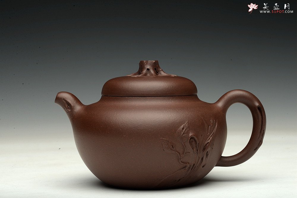 紫砂壶图片：高雪琴全手新作 敦厚悠然 简意花货~ 秋色 做工精致 - 美壶网