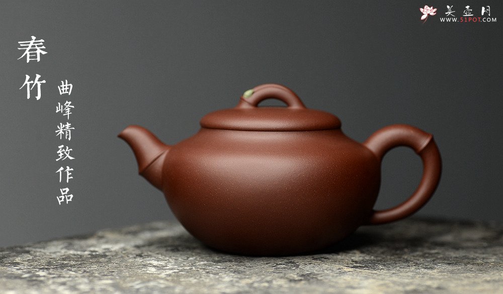 紫砂壶图片：曲峰乙末年经典器形 端庄秀气 春竹壶 耐品 - 美壶网