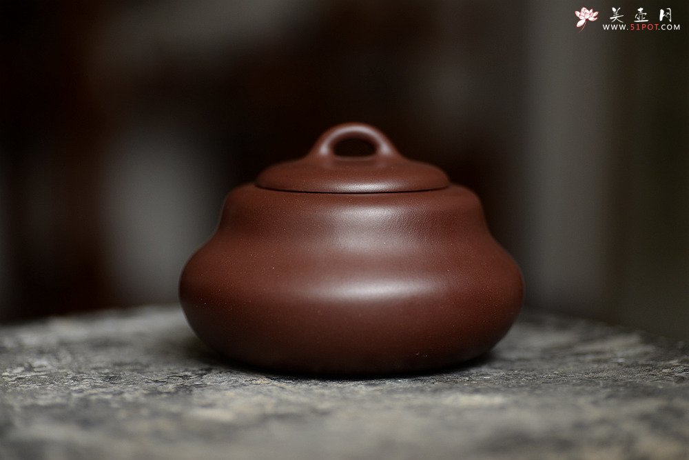 紫砂壶图片：坐禅达摩~ 葫芦茶叶罐 浑厚圆润 - 美壶网