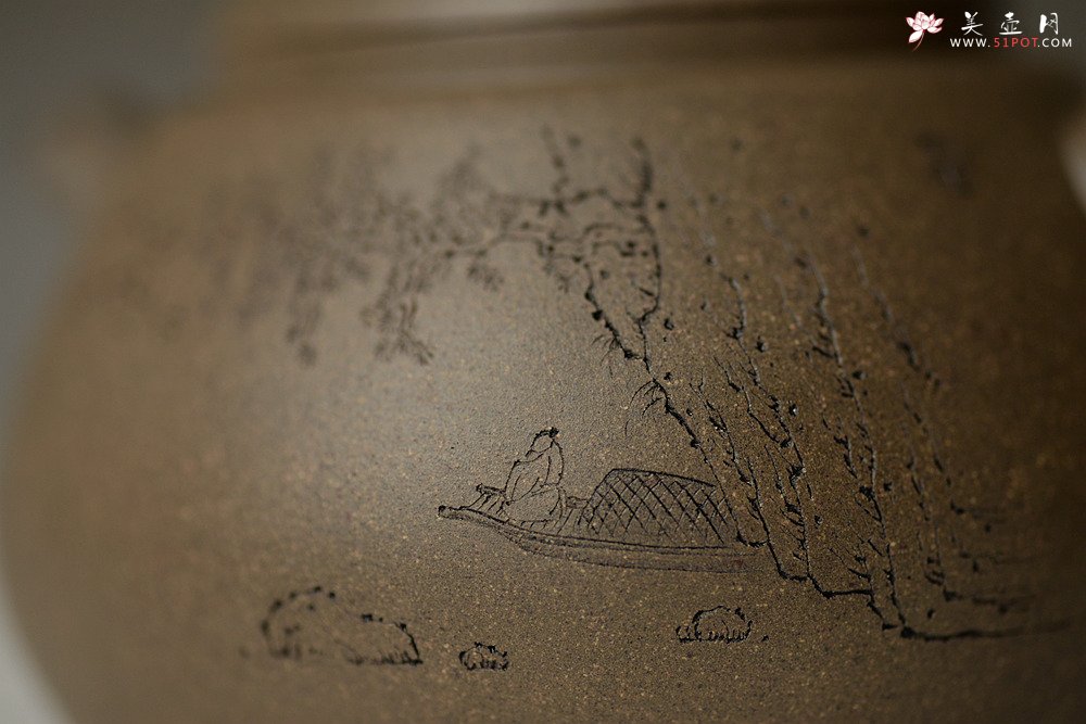 紫砂壶图片：万阗阗力作国助和石精刻 全手龙蛋 飘逸俊秀 文气十足 - 美壶网