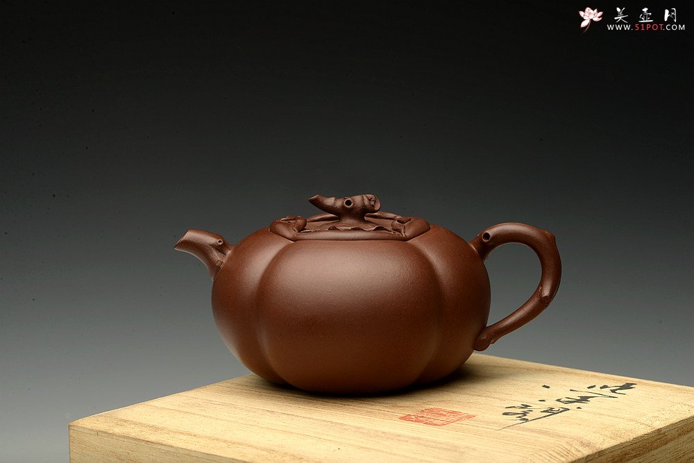 紫砂壶图片：潘丹初乙未年精进之作  筋囊花货 全手玉柿 气度饱满逸品  值得赏玩珍藏 - 美壶网