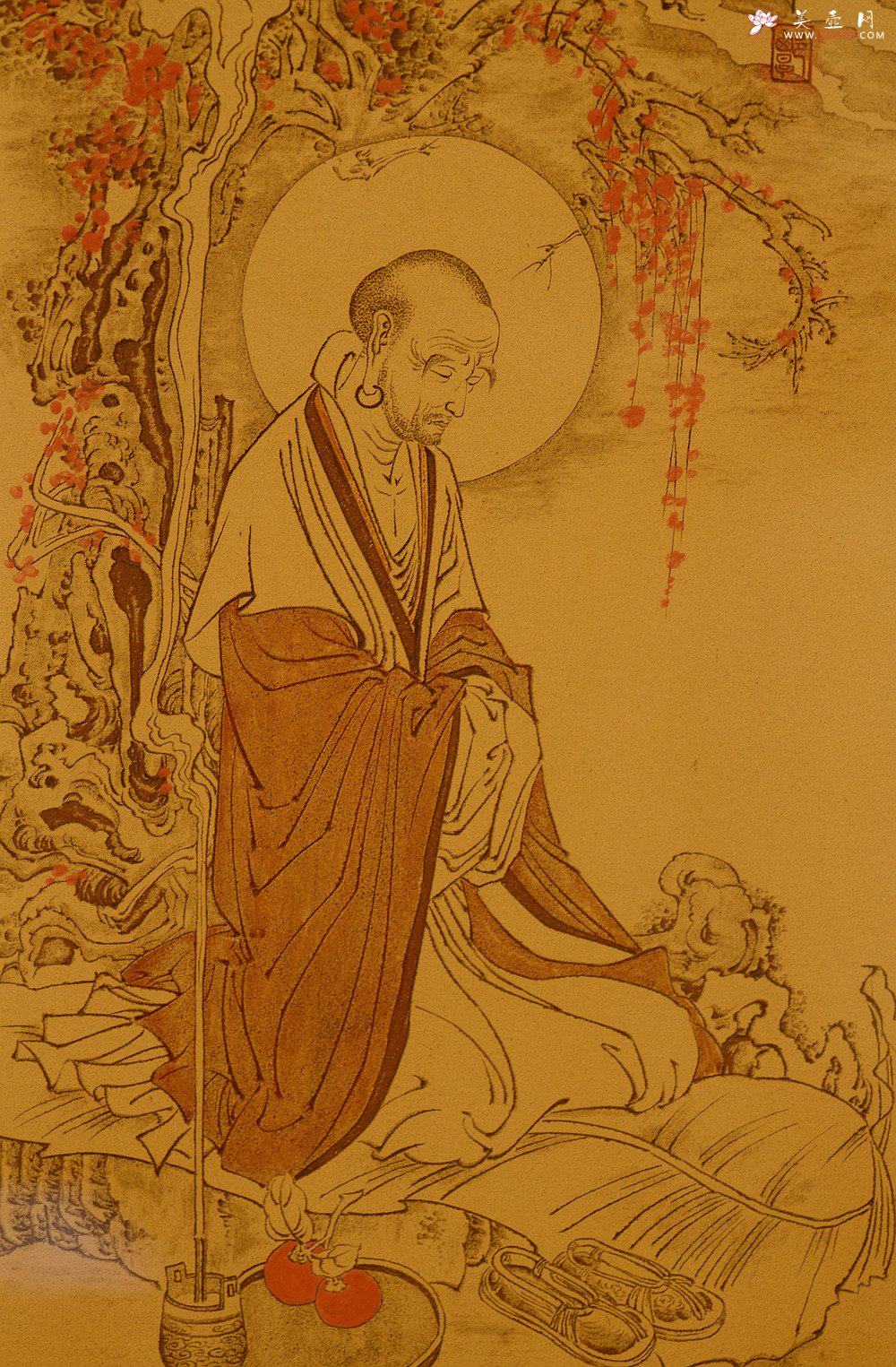 紫砂壶图片：谭华斌精心装饰 罗汉壁画 送礼自珍佳作 - 美壶网