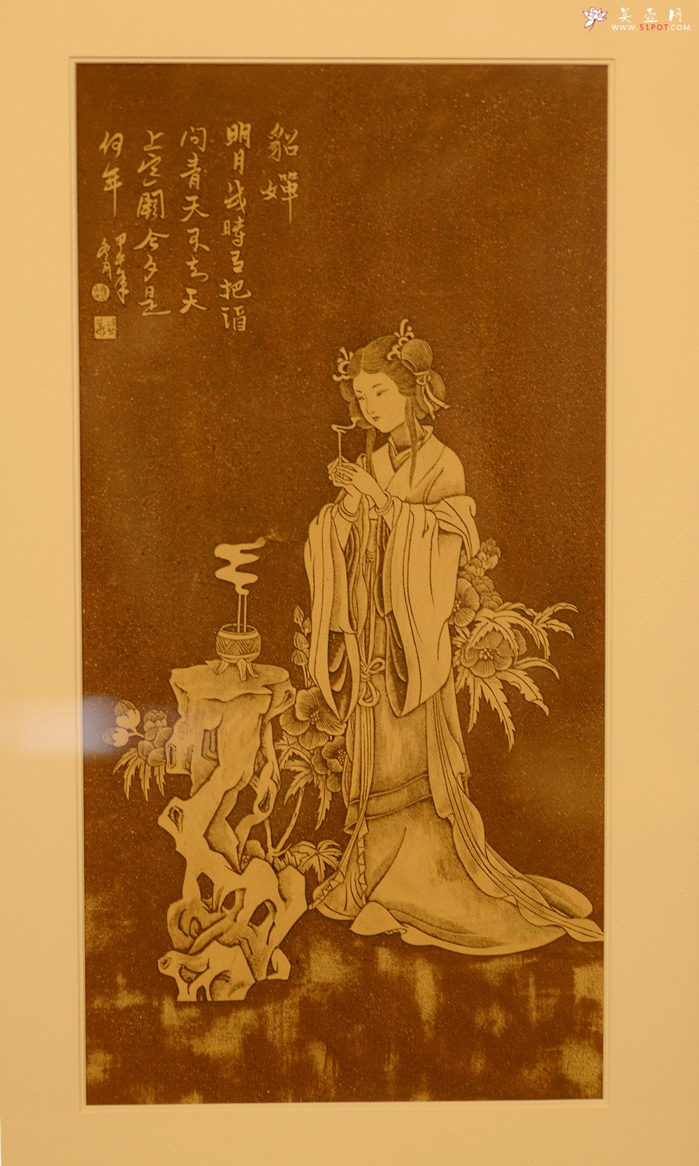 紫砂壶图片：谭华斌精心装饰 四大美女壁画 送礼自珍佳作 - 美壶网