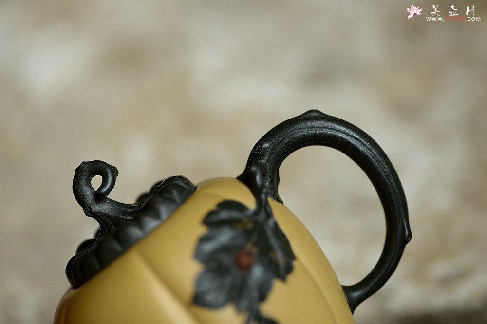 紫砂壶图片：原创作品 本段小金瓜 灵巧曼妙 夏日利器 孙伟强张新亚合作 - 美壶网