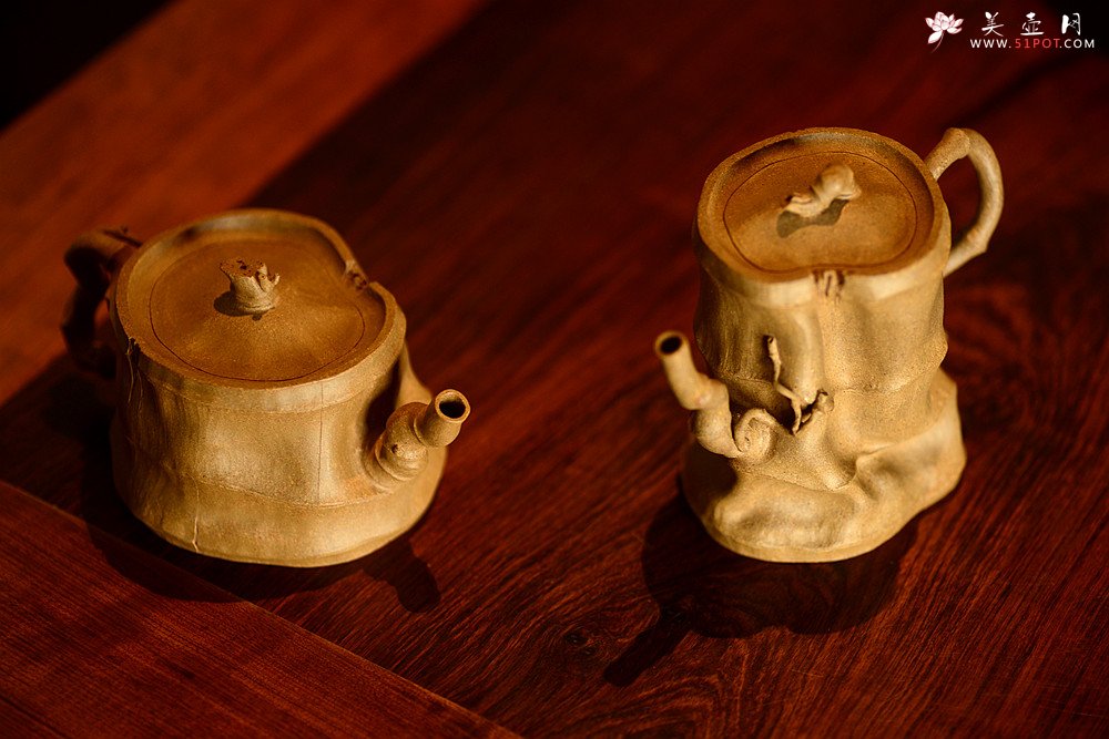 紫砂壶图片：林秀明原创作品 全手竹影~ 文气十足 崇尚自然~ - 美壶网