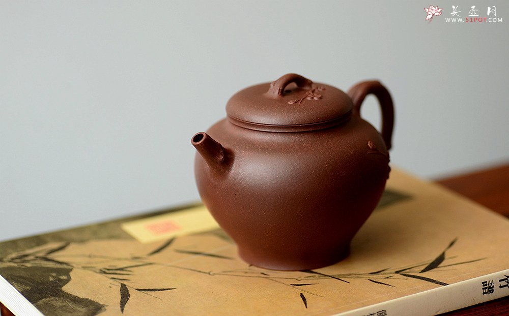 紫砂壶图片：潘丹初原创‘秀气’系列之腊梅 纯净底槽青 朴实素雅 刚挺 - 美壶网