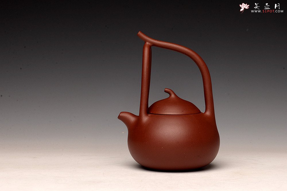 紫砂壶图片：张悦全手工新品 匏瓜提梁 颇有难度 精美之作  - 美壶网