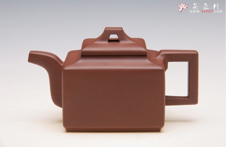 紫砂壶图片：全手工亚明四方 - 美壶网