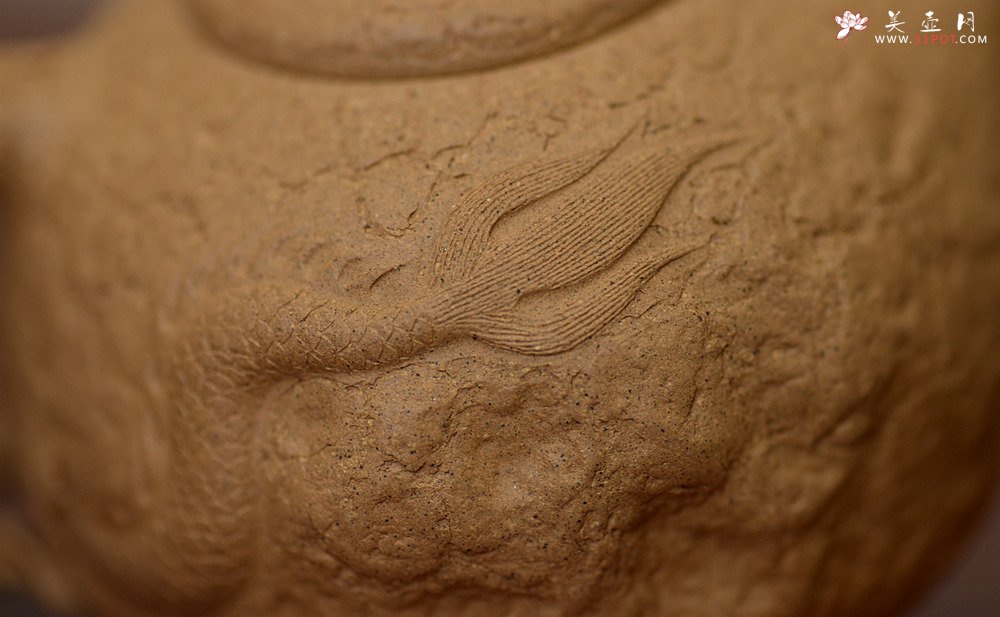 紫砂壶图片：谢多莲全手精品 游龙龚春 古朴之味 游龙生动逼真  - 美壶网