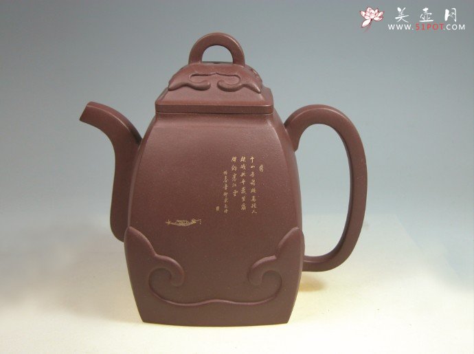 紫砂壶图片：全手工汉方如意壶 - 美壶网