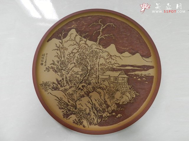 紫砂壶图片：溪山雪影 挂盘 - 美壶网