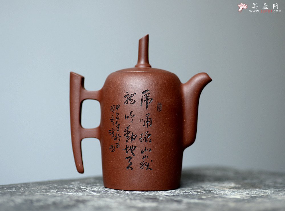 紫砂壶图片：精刻上山虎 一壶威风~ 大千 - 美壶网