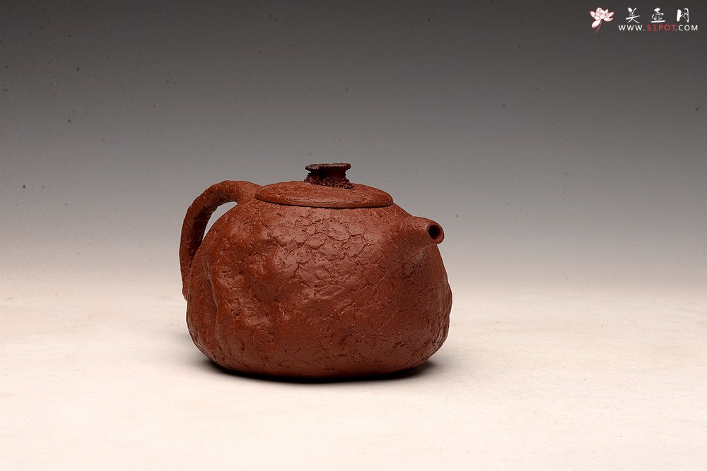 紫砂壶图片：肌理自然生动 全手灵芝龚春 古朴之味 - 美壶网
