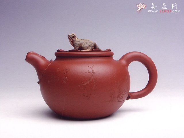 紫砂壶图片：荷塘情趣壶 - 美壶网