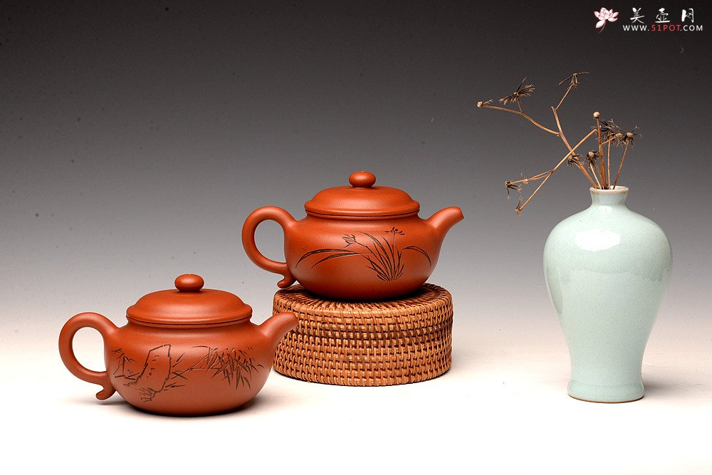 紫砂壶图片：张听钢装饰 传统实用 全手朱泥仿古 优质朱泥 - 美壶网