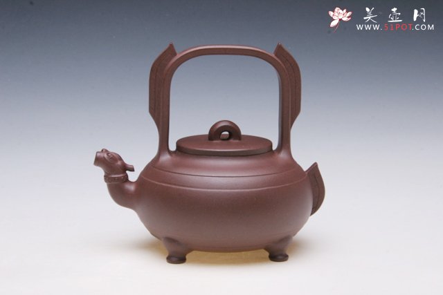 紫砂壶图片：螭龙提梁 - 美壶网