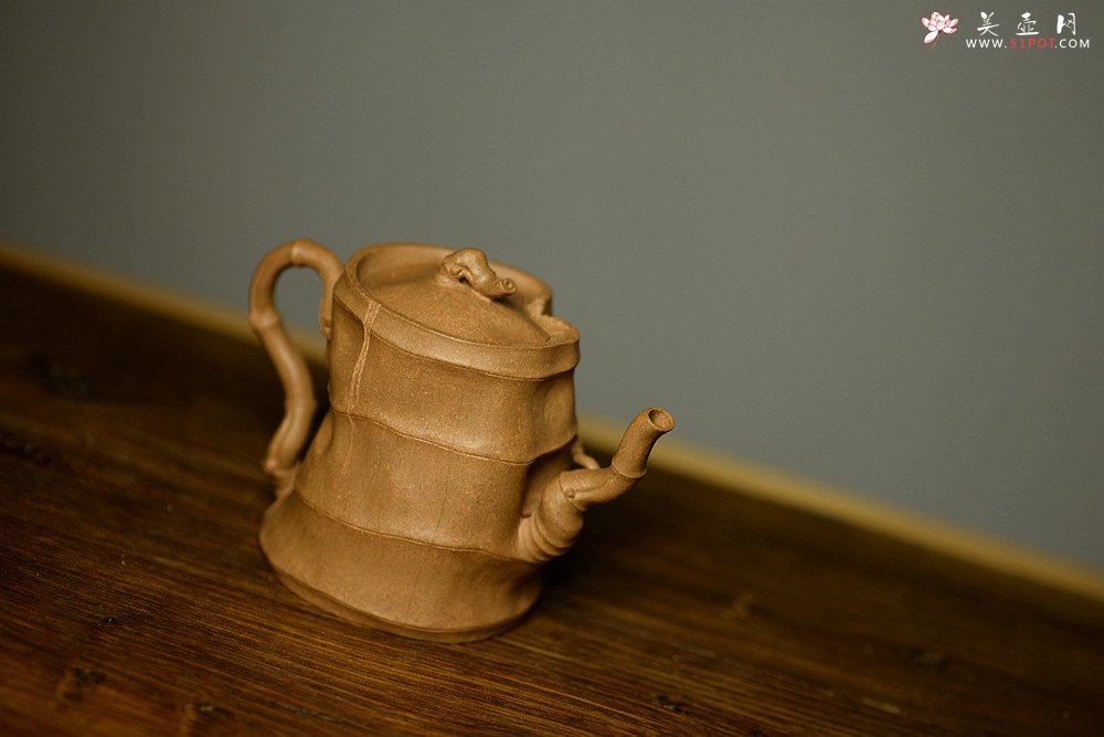 紫砂壶图片：林秀明最新作品 全手精品 文雅十足  清逸套组 一壶竹韵~ - 美壶网