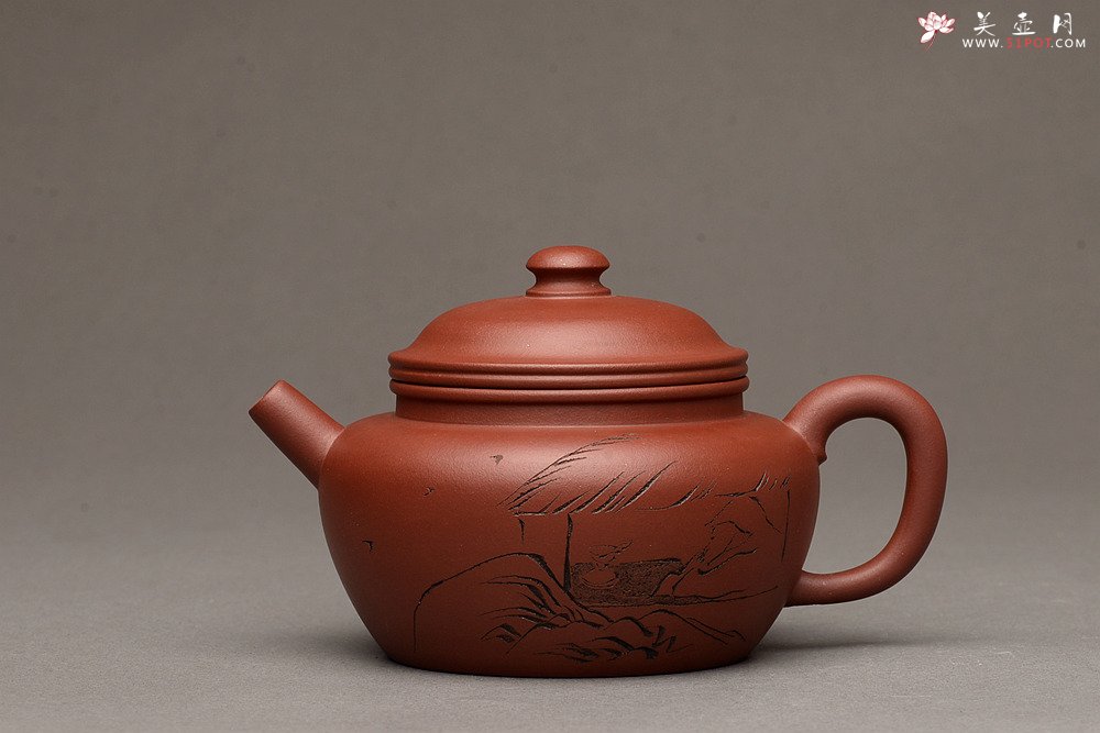 紫砂壶图片：高路装饰 詹黎明全手作品 线轮 炮管直流 杀茶利器  - 美壶网