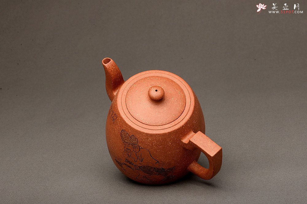 紫砂壶图片：祝福无限 壶势巍巍 刚毅圆润 全手高升壶 优质降坡泥 - 美壶网