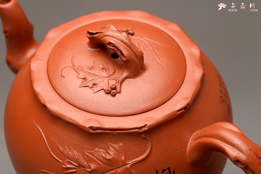紫砂壶图片：朱牧清新品 葡萄壶 实用花货 原矿赵庄朱泥 难度颇大 - 美壶网