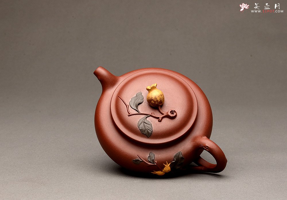 紫砂壶图片：周路健全手新作 春华秋实之仿古 逼真生动 - 美壶网