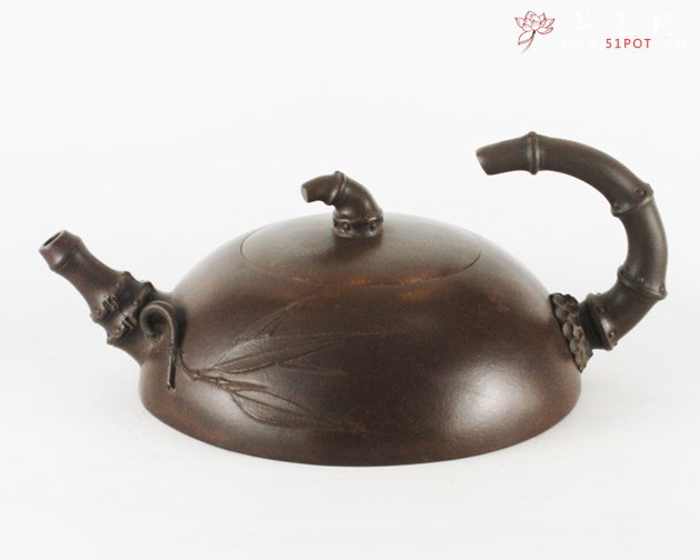 紫砂壶图片：陶艺竹段壶 - 美壶网