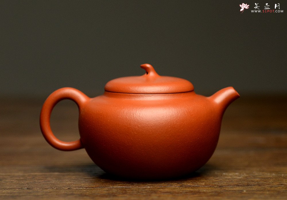 紫砂壶图片：优质朱泥 娇艳迷人 全手朱泥茄段 实用精品 - 美壶网