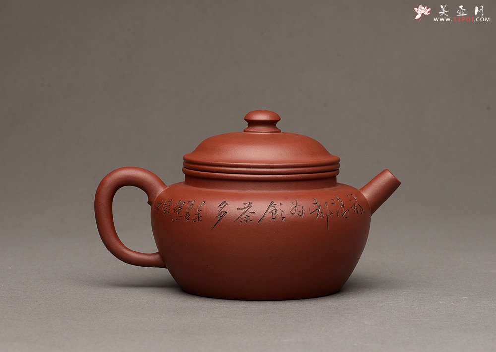 紫砂壶图片：高路装饰 詹黎明全手作品 线轮 炮管直流 杀茶利器  - 美壶网