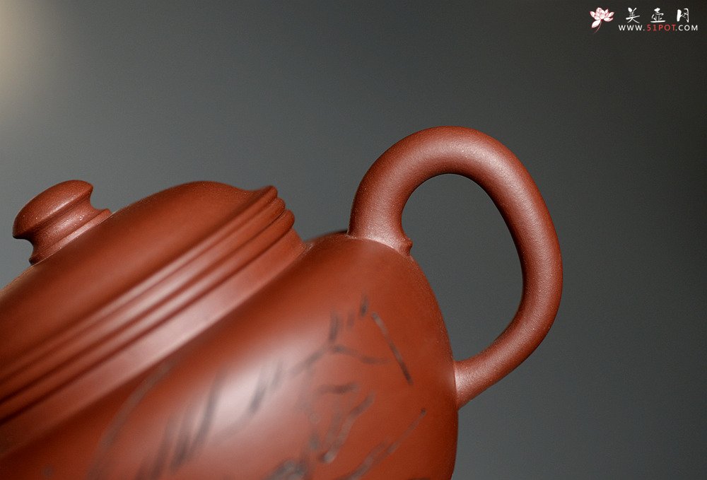 紫砂壶图片：高路装饰 詹黎明全手作品 线轮 炮管直流 杀茶利器  - 美壶网