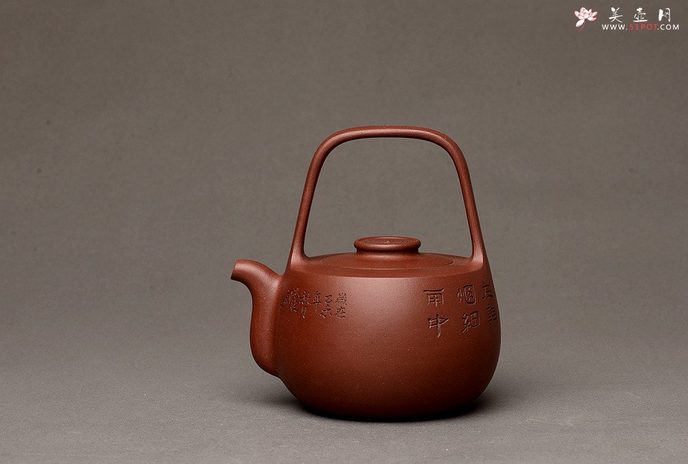 紫砂壶图片：钱建荷全手新作 福乐提梁 做工精致 国助袁德波装饰 - 美壶网