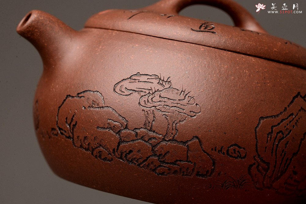 紫砂壶图片：张听刚精心装饰 大口实用 全手融古 - 美壶网
