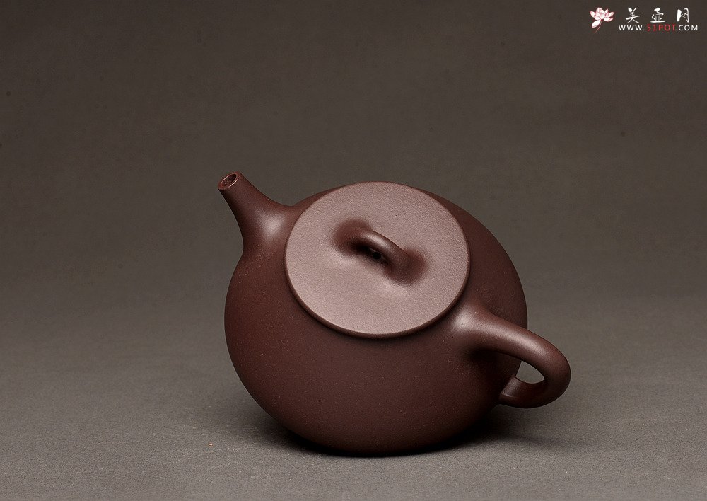 紫砂壶图片：器形周正 全手平盖石瓢 端庄秀丽 - 美壶网