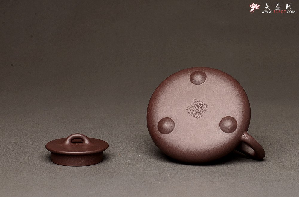 紫砂壶图片：器形周正 全手平盖石瓢 端庄秀丽 - 美壶网