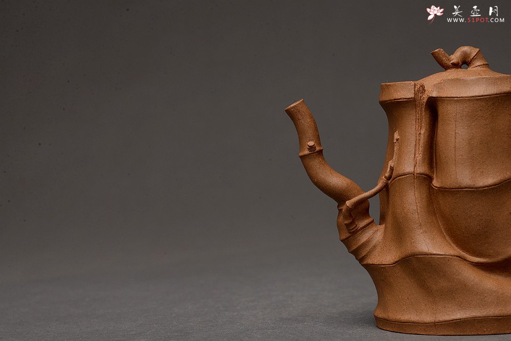 紫砂壶图片：林秀明经典代表作 自然古朴 秀雅竹韵 线条灵动~ 学院风 全手清逸 - 美壶网