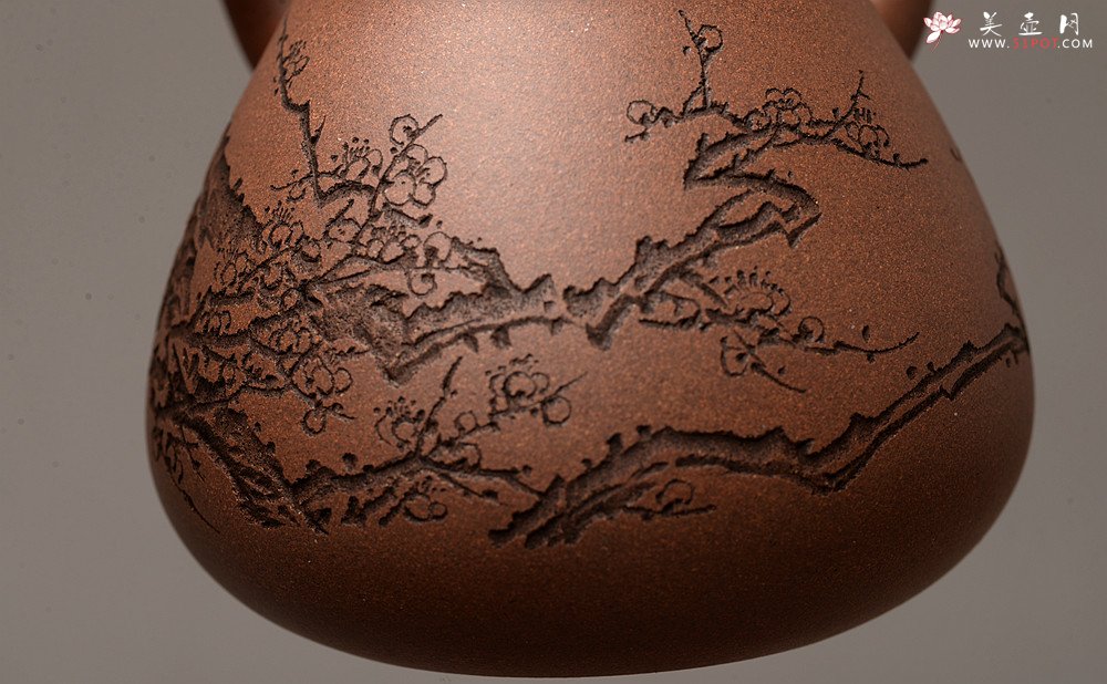 紫砂壶图片：淞庐出品 全手佳作 文气十足~ 大力水手之梅花急须 国助文涛装饰 - 美壶网