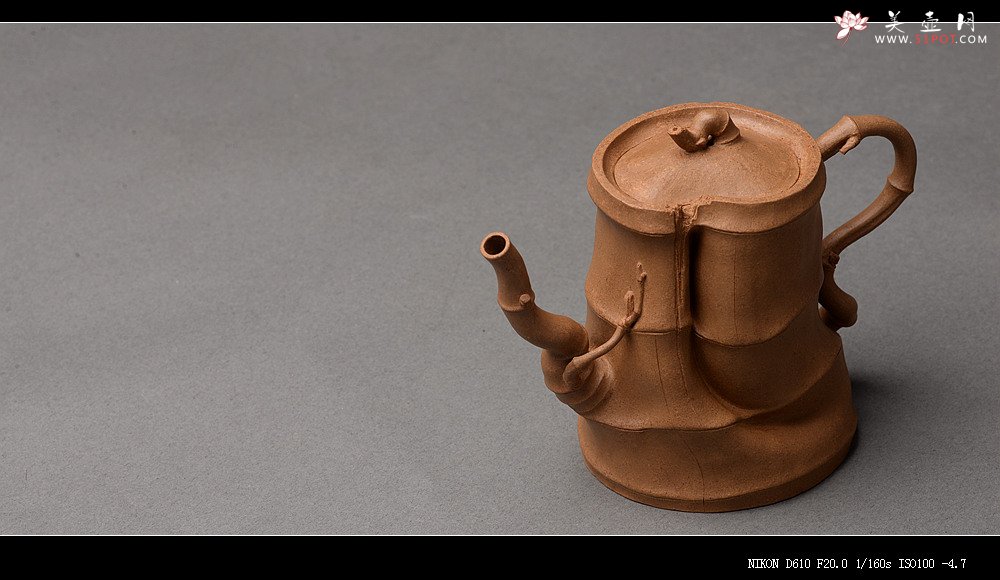 紫砂壶图片：林秀明经典代表作 自然古朴 秀雅竹韵 线条灵动~ 学院风 全手清逸 - 美壶网