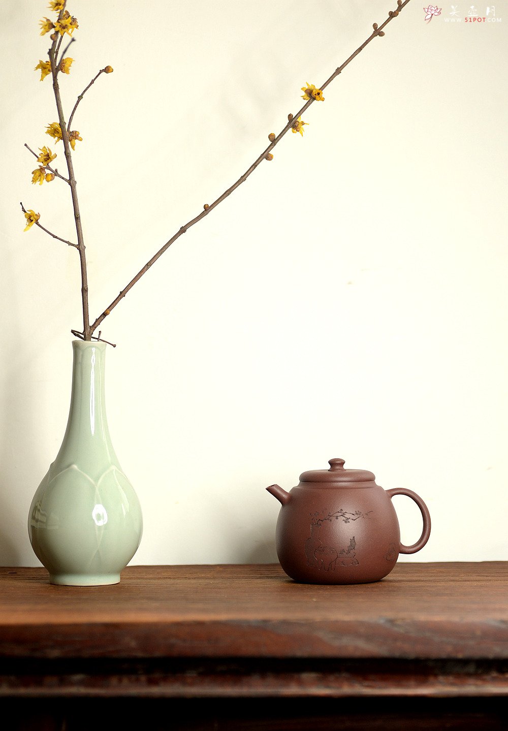 紫砂壶图片：美壶特惠 俞欣荣新品 经典之作 钢管直流~独孔 古拙有味 盉式茗壶  - 美壶网