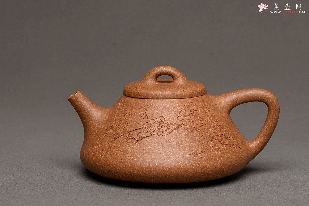 紫砂壶图片：器形周正 文气全手石瓢 骨肉均挺之精品 - 美壶网