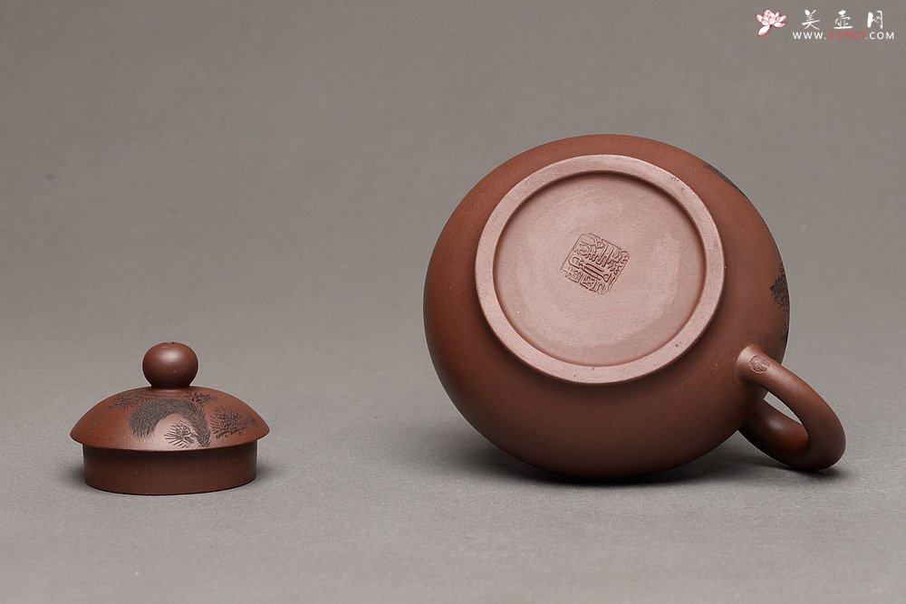 紫砂壶图片：美壶特惠 谭华斌近作 道洪风格之珠韵 刻绘精细生动  - 美壶网