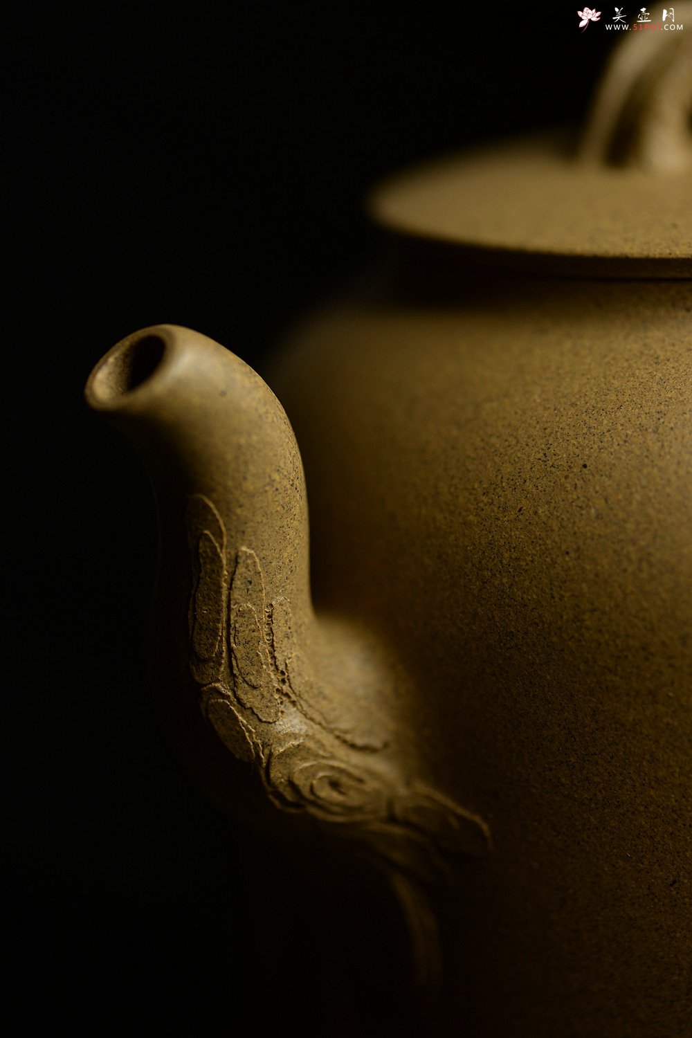 紫砂壶图片：高雪琴全手新作 优质段泥 端庄丰润 缎松 松皮逼真 - 美壶网